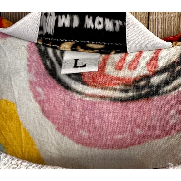 Jams World Dress Womens Sz Large Orange Yellow Abstract Floral Vacation Tropical - Picture 6 of 8